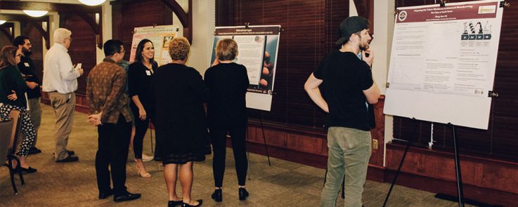 Students showing their research